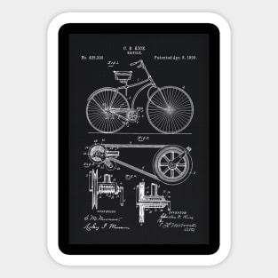 Vintage Bicycle Blueprint patent illustration 1890 Sticker